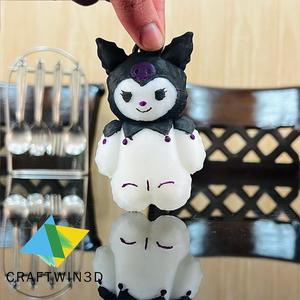 Adorable Kuromi 3D Model - Balloon Style Keychain 🎈