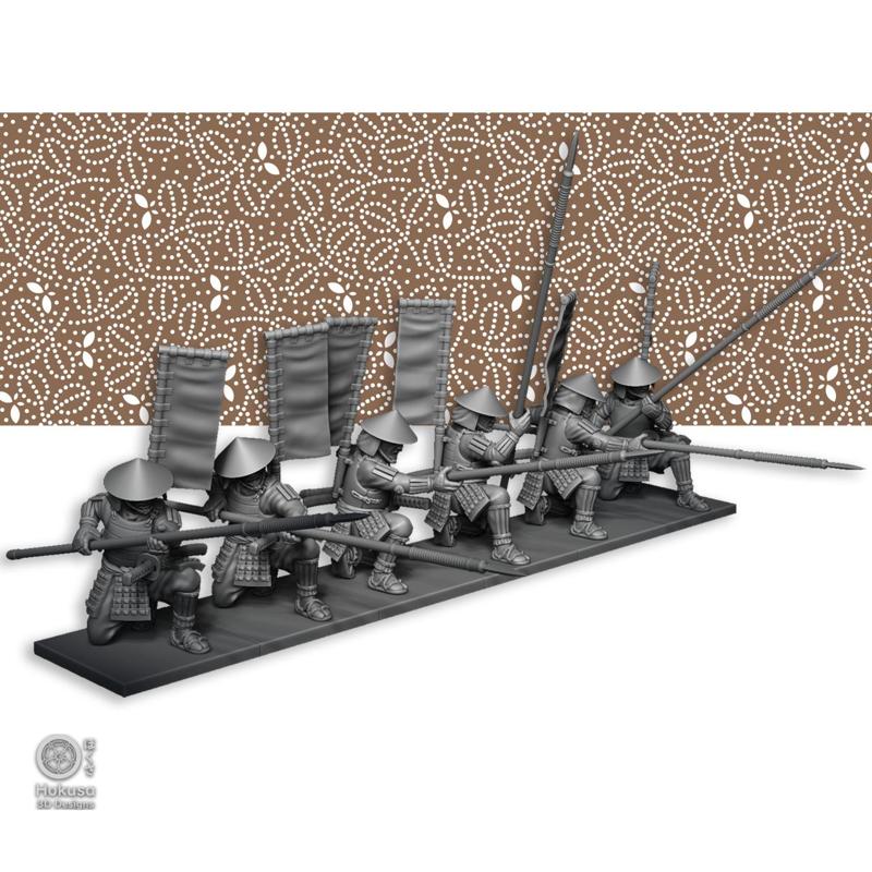 Ashigaru Infantry Kneeling with Yari