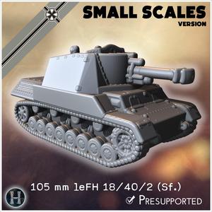 105 mm leFH 18/40/2 (Sf.) auf Geschützwagen III-IV (small scales version) - Germany Eastern Western Front Normandy Stalingrad Berlin Bulge WWII 4mm 6mm 10mm 12mm
