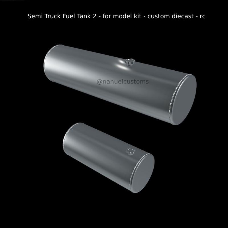 Semi Truck Fuel Tank 2 - for model kit - custom diecast - rc