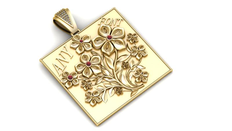 SQUAR FLOWER PENDANT   3d printable model