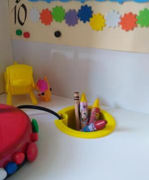 Ikea desk plug box with space for lamp cable