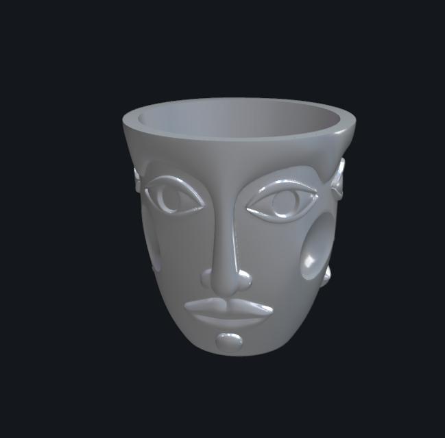 Stylized Face Vase