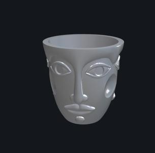 Stylized Face Vase