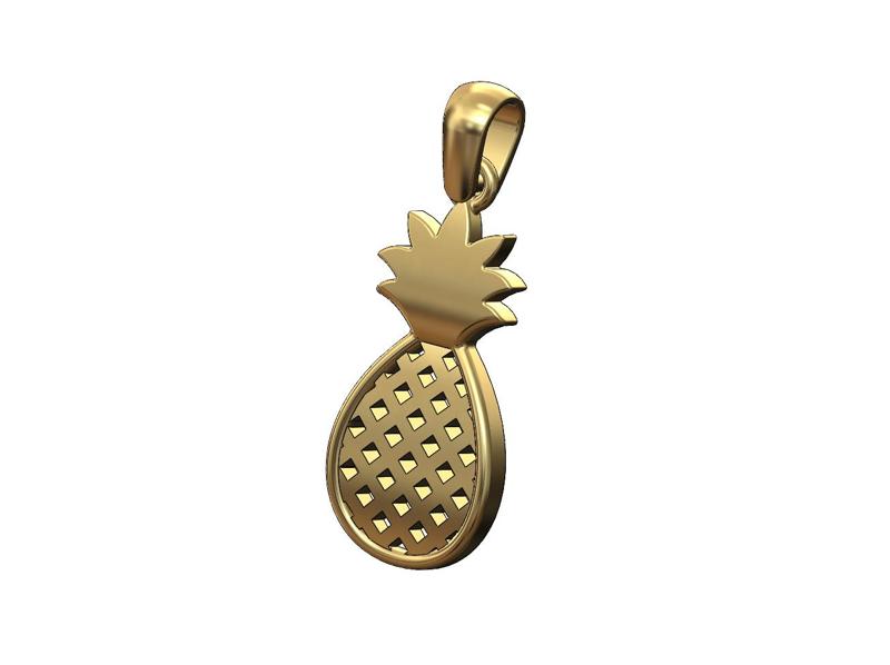 Simple Pineapple Ananas fruit pendant charm 3D print model
