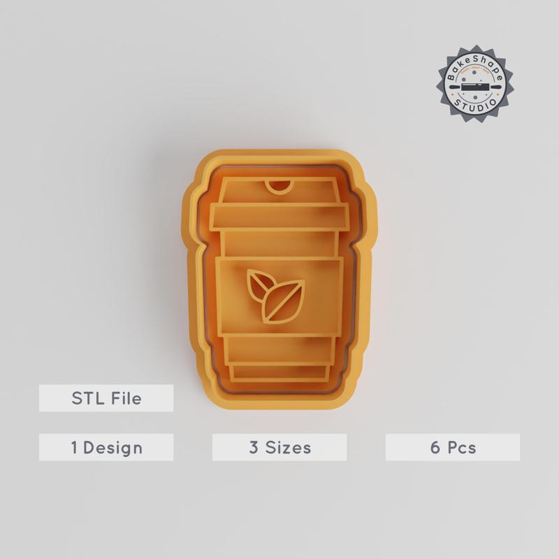 Green Tea Cookie Cutter & Stamp, 6-Piece Set for Fondant, S/M/L Sizes, Perfect Tea-Themed Baking PRODUCT_4301