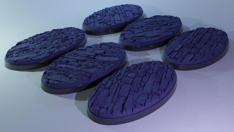 6x 75x42mm base with splintered stone ground (+toppers)