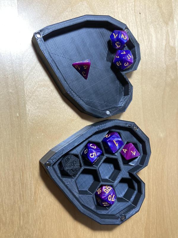 Heart Shaped Dice Box and Tray (Low Poly)