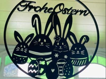 Easter Bunny Family Window Picture / Wall Picture