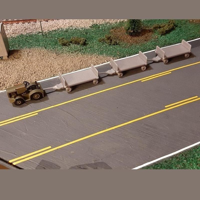 HO Scale Airport GSE Baggage Cart / Industrial Factory Warehouse Cart