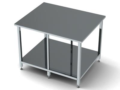 Custom Steel Table With Undershelf