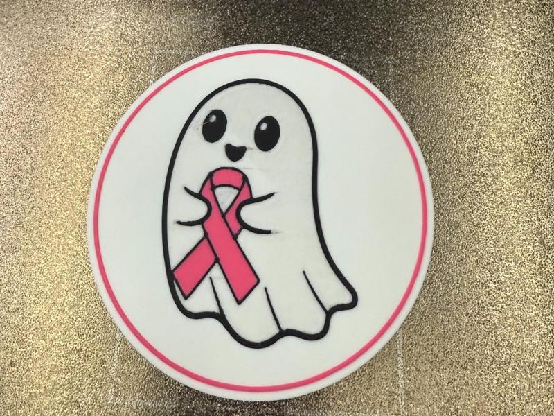 GHOST BREAST CANCER AWARENESS COASTER