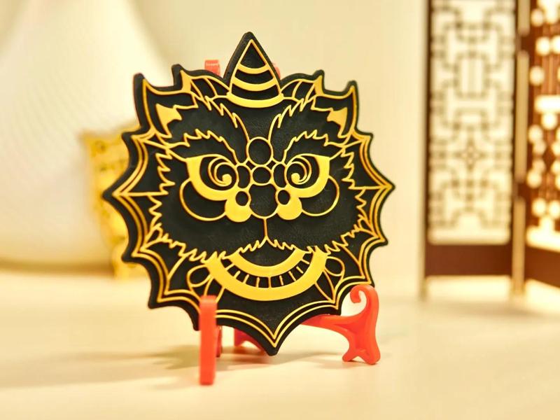 Electron Cloisonné Enamel Series Intangible Cultural Heritage National Tide Awakening Lion Series Coasters