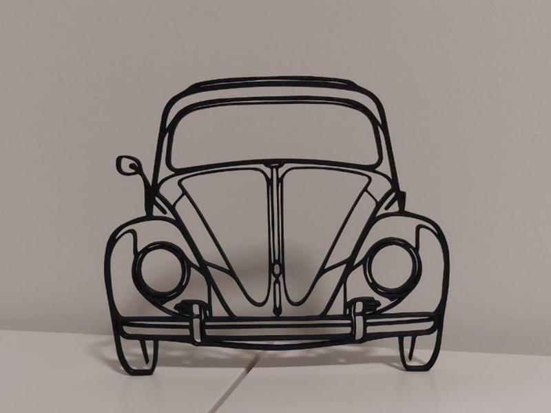 VW Beetle Classic front wall art silhouette 