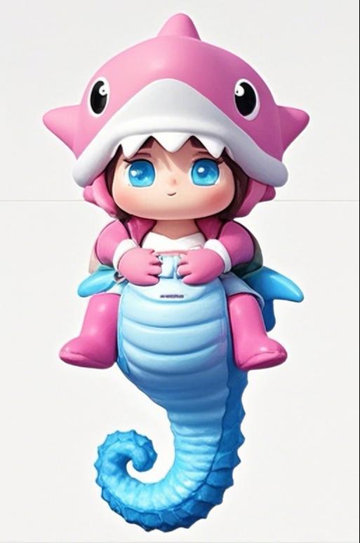 Pink Shark Knight and Seahorse Adventure
