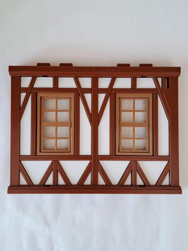 Side Wall with 2 windows for the Playmobil medieval house