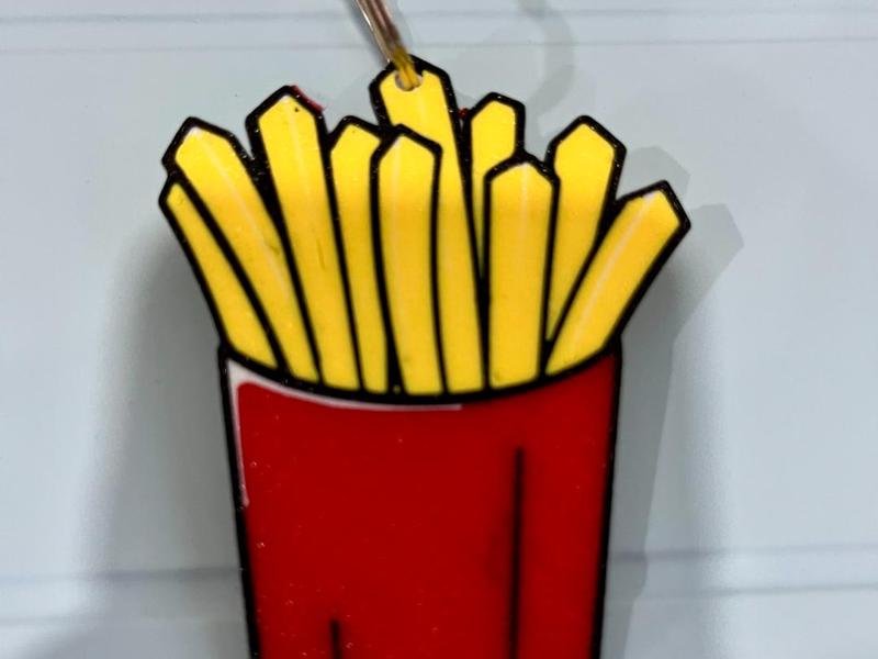 Cute French Fries Fry Keychain - 4 color AMS print