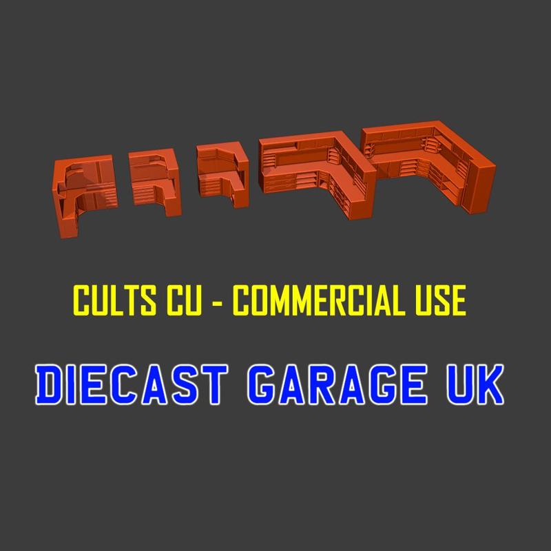 1:64 SCALE DIORAMA COMMERCIAL SET#2 - HOT WHEELS, MATCHBOX, 1:64