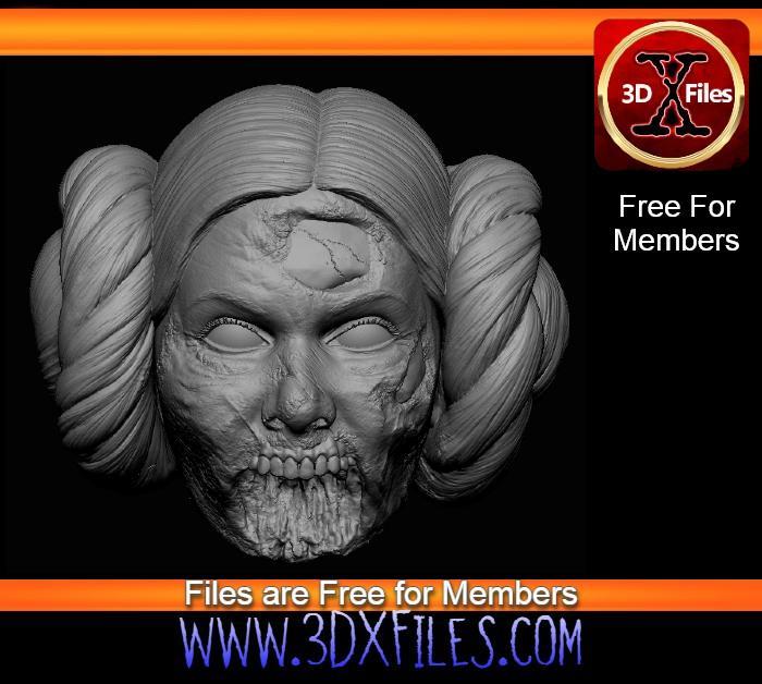 Leia Zombie Custom Action Figure Headsculpt - 3D Print File STL