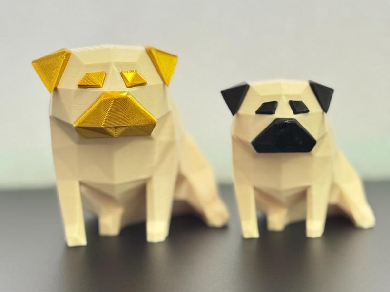 Low-poly Pug Figurine (No AMS Required)