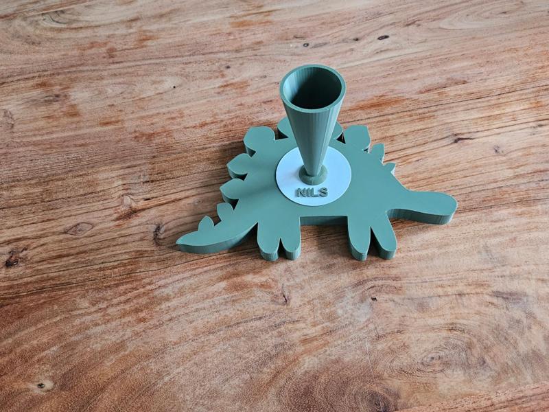 Stegosaurus Personalized School Cone Holder