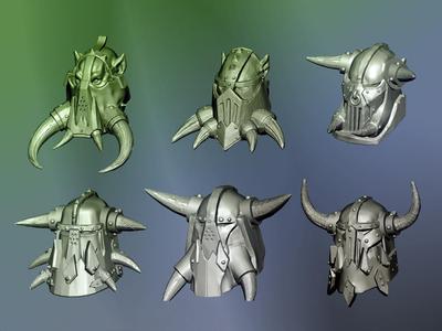 Armoued orc heads
