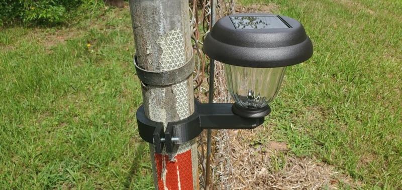 Solar light fence post mount