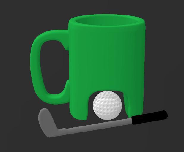 Golf Ball, Golf Club And Hole In One Shot Glass Or Mug Drinking Games