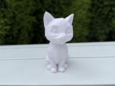 Low-Poly Cat Figurine – Minimalist 3D Print
