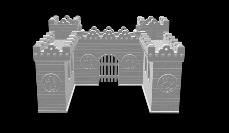 Castle entrance, walls and towers