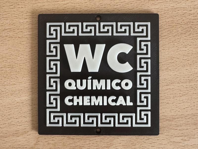 Chemical WC Toilet Sign - Camping Plate