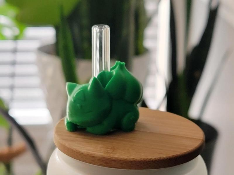 Sleeping Bulbasaur Straw Topper - Fits Stanley
