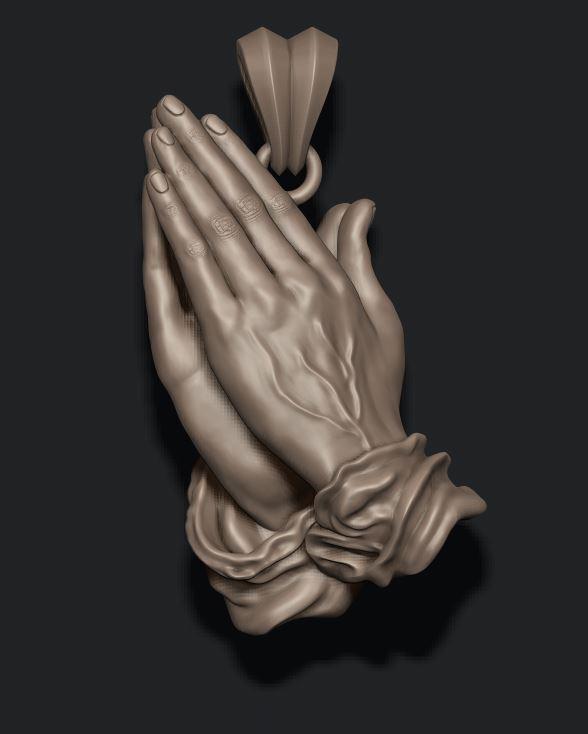 Praying Hands Pendant Necklace 3d 3D print model