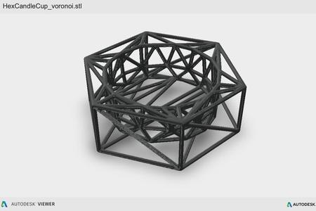 Hex Candle Cup - Voronoi