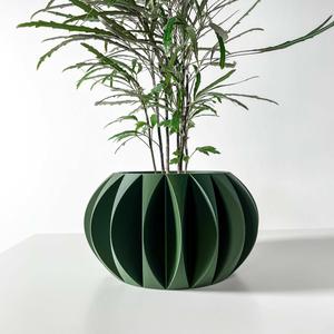 The Kire Planter Pot with Drainage Tray & Stand: Modern and Unique Home Decor for Plants and Succulents  | STL File