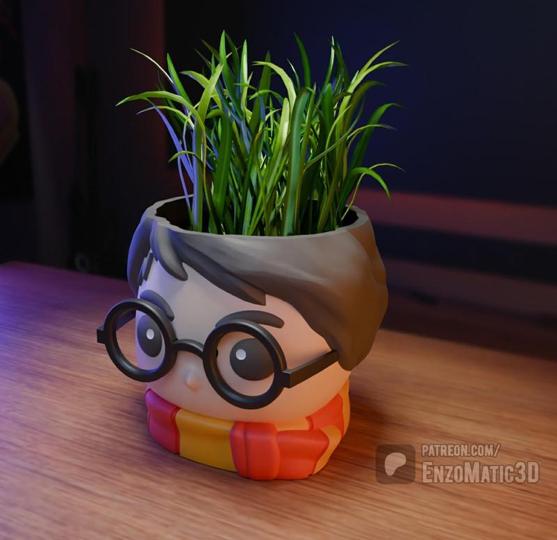 Harry Potter flower pot - flower pot, pencil holder - 3mf, STL for 3D printer, 3D printing