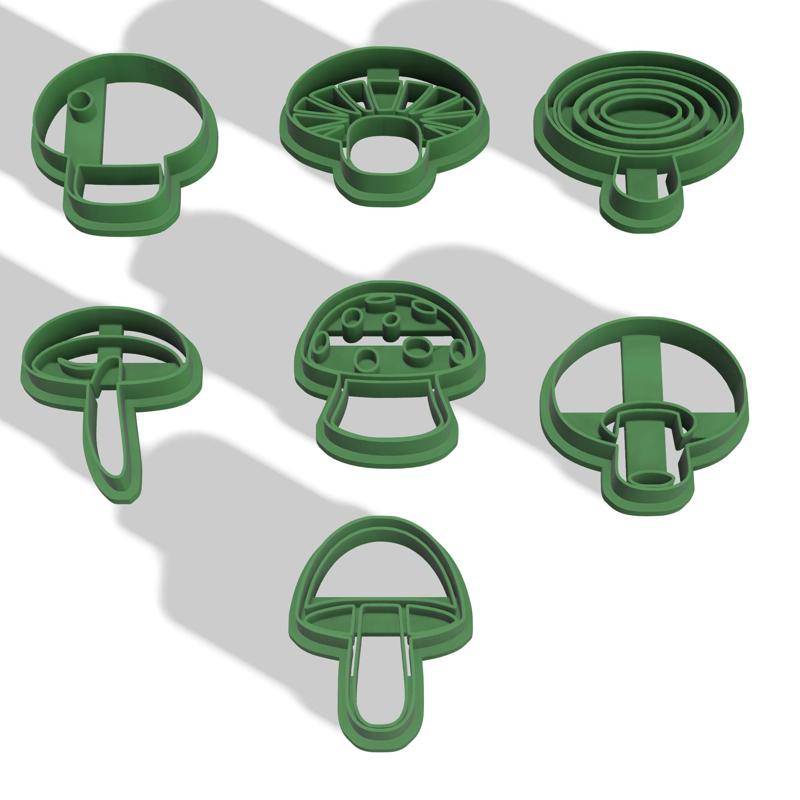MUSHROOM CUTTERS, SET X7 DIFFERENT DESIGNS