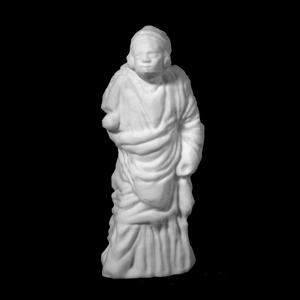 Figure of an elderly woman at The British Museum, London