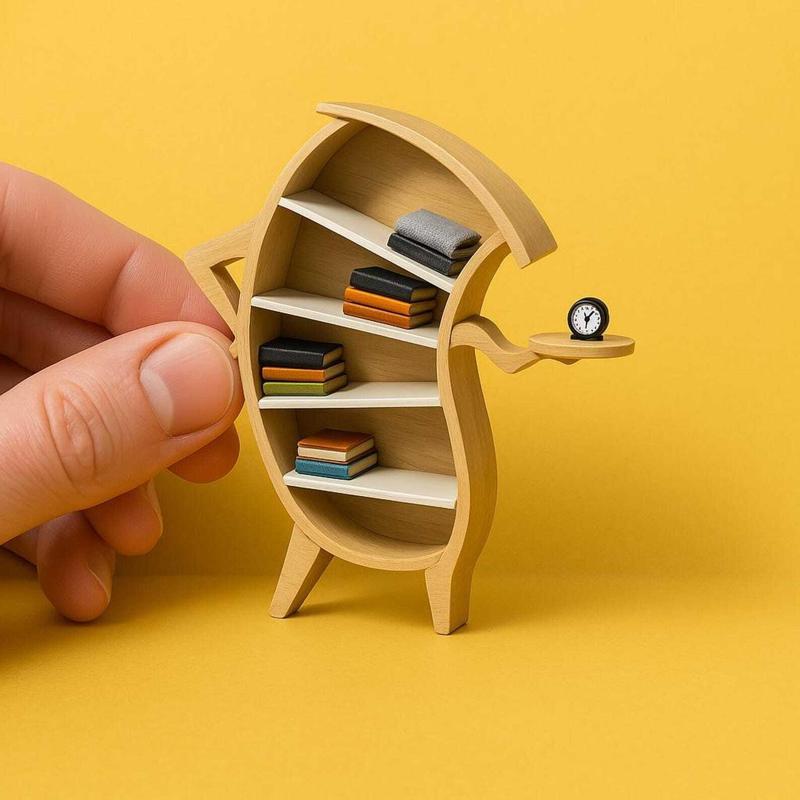 Miniature Decor Bookshelf 1/12 scale for Doll Funiture, Doll House