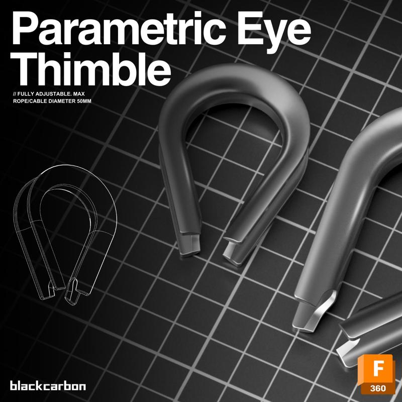 Parametric Eye Thimble – Fully Adjustable Rope/Cable Guide
