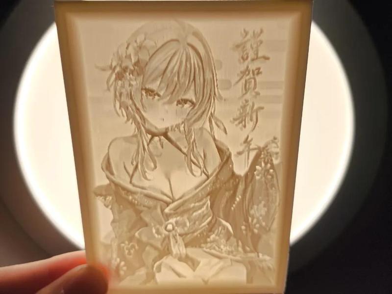 Genshin Impact Lumine New Year Lithophane