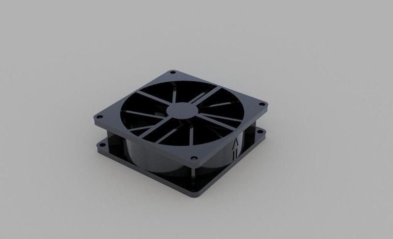 Fan 80x80mm CAD Model - Xilence 12V