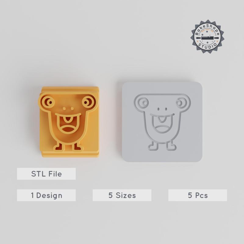 Hammer Monster Stamp Tile Set, 5 Motif Sizes 20-40mm, Perfect for Clay, Cookies & Fondant, Fantasy Creature Design