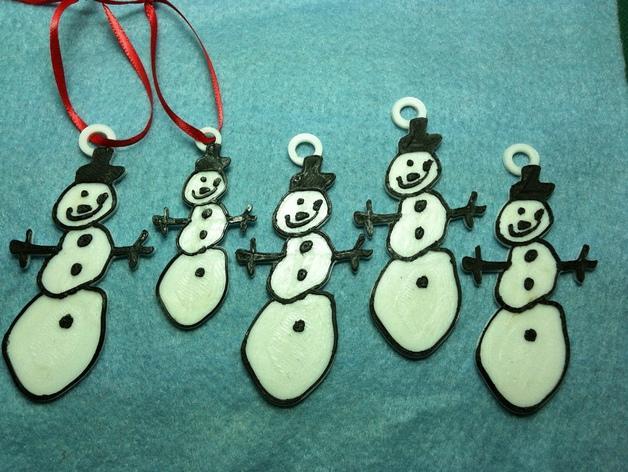 Snowman Ornament - Hand Drawn Teacher Gift