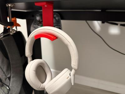 Underdesk headphone hook