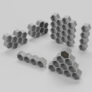 HexaRim Display | 1:64 Wheel & Tire Storage Rack | Honeycomb Diorama Accessory | STL, STEP, FBX | (Digital Download)