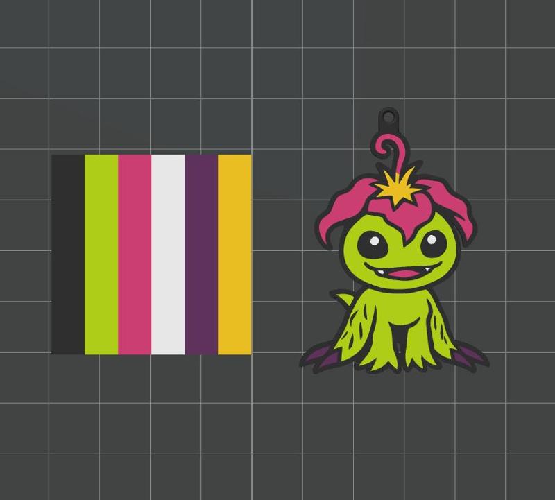 Palmon Digimon keychain / Palmon Digimon llavero