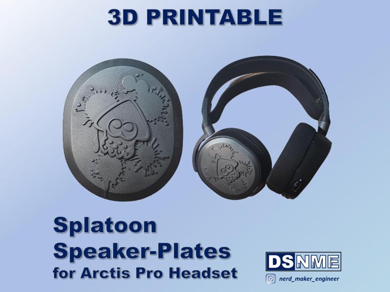 3D-printable Speaker-Plates for Arctis Pro Headset - Splatoon design