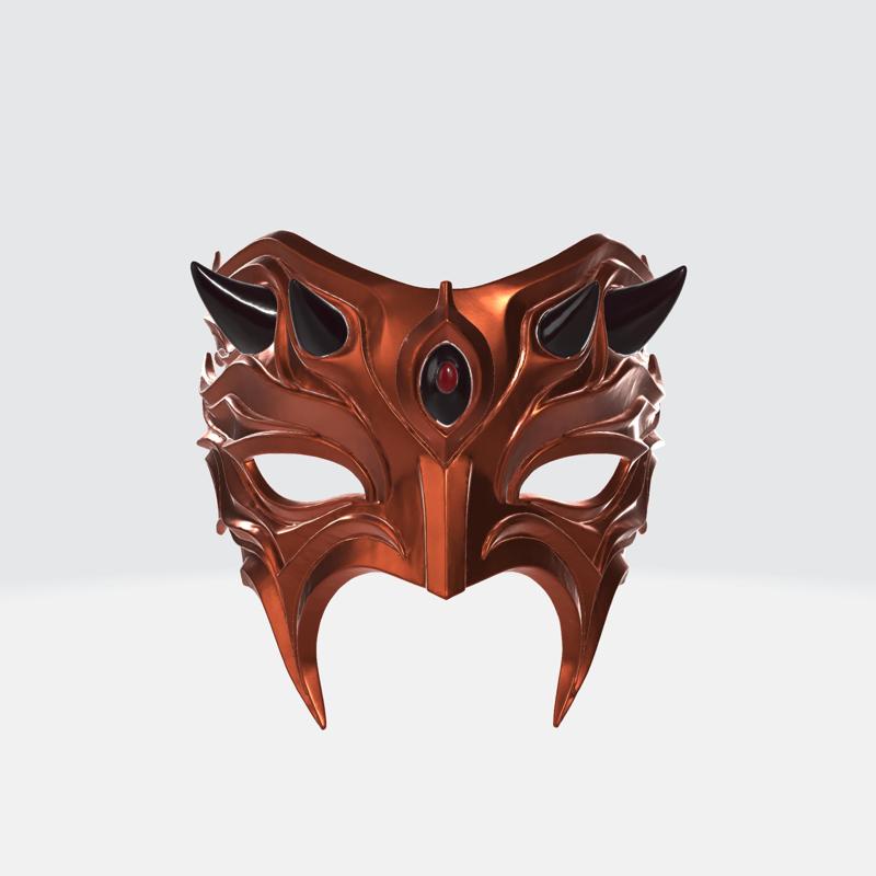 Horned Masquerade Mask 3D Model | Fantasy Devil Mask for Cosplay & Halloween