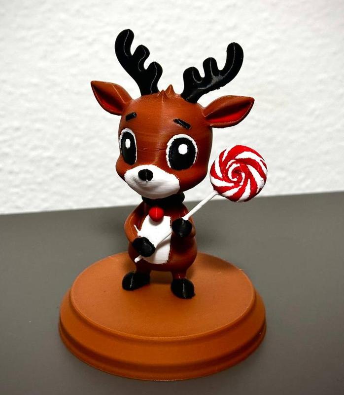 Reindeer figure with lollipop